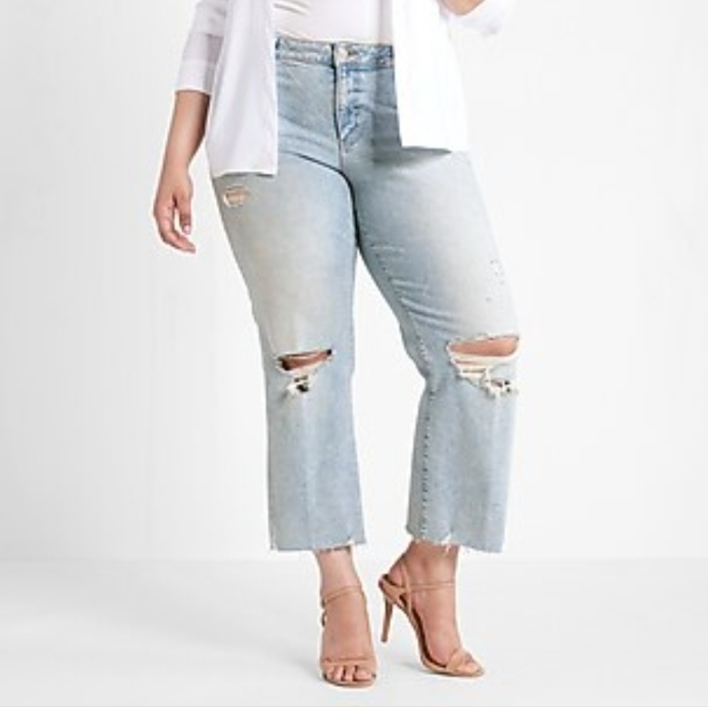 Express Distressed Light Blue Jeans